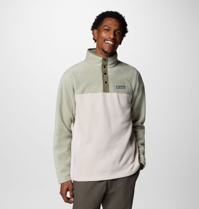 Men's Steens Mountain II Half Snap Fleece, Color: Dark Stone, Safari, image 1