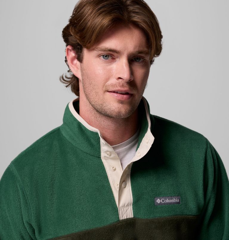 Men's Steens Mountain Half Snap II Fleece Pullover, Color: Greenscape, Rain Forest, image 5