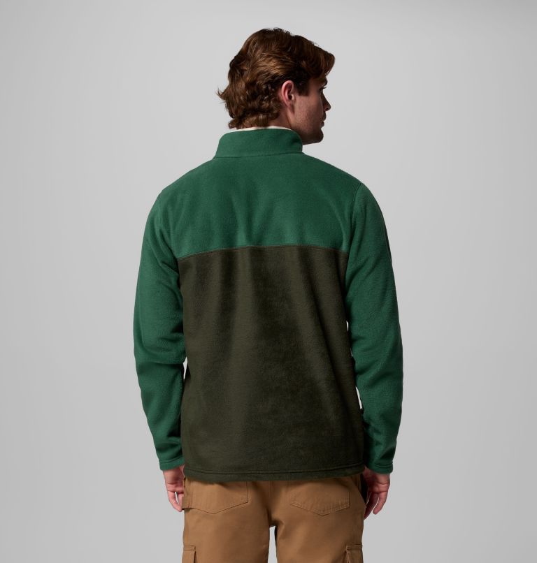 Men's Steens Mountain Half Snap II Fleece Pullover, Color: Greenscape, Rain Forest, image 3