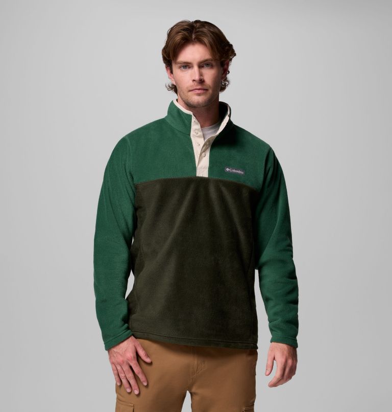 Men's Steens Mountain Half Snap II Fleece Pullover, Color: Greenscape, Rain Forest, image 1