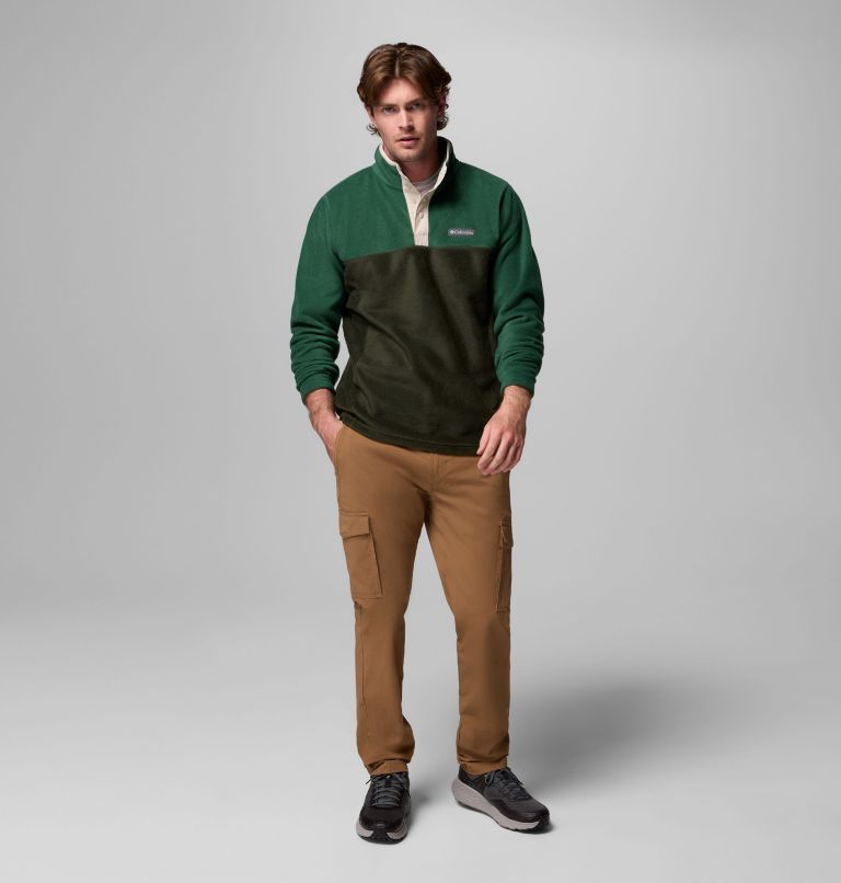 Men's Steens Mountain Half Snap II Fleece Pullover, Color: Greenscape, Rain Forest, image 2