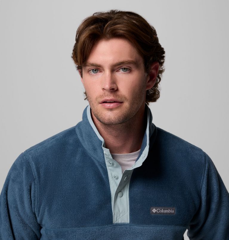 Men's Steens Mountain Half Snap II Fleece Pullover, Color: Everblue, Crushed Blue, image 5