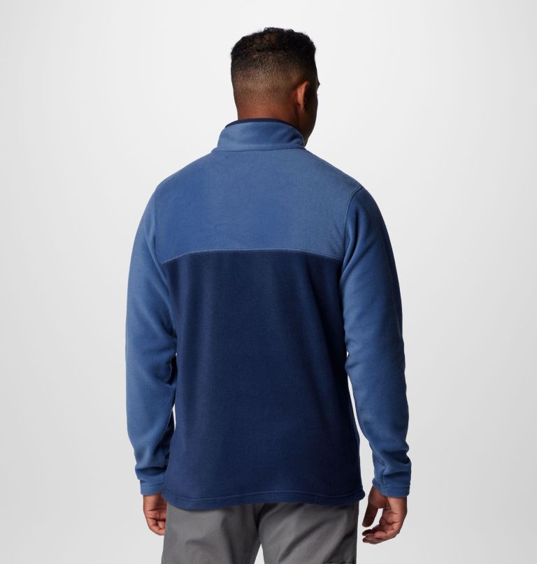 Men's Steens Mountain II Half Snap Fleece, Color: Collegiate Navy, Dark Mountain, image 2
