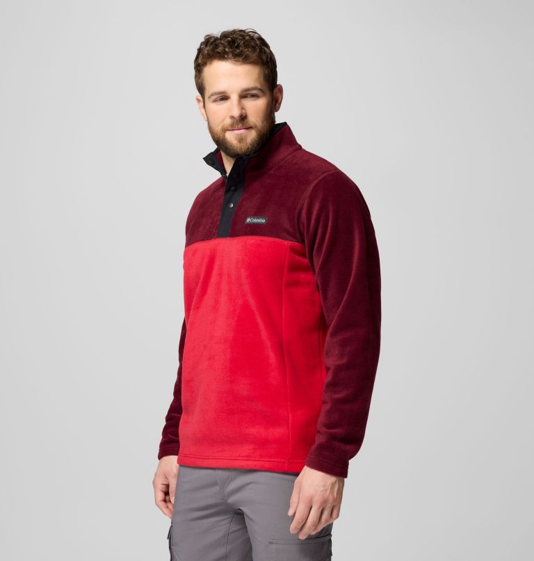 Men's Steens Mountain Half Snap II Fleece Pullover, Color: Mtn Red, Rich Wine, Black, image 4