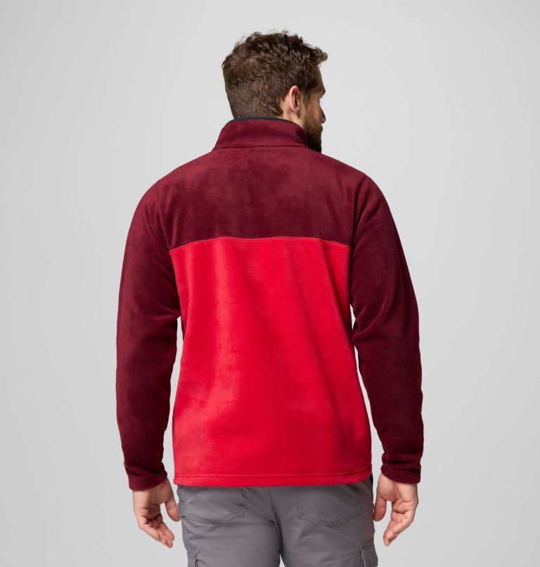 Men's Steens Mountain Half Snap II Fleece Pullover, Color: Mtn Red, Rich Wine, Black, image 3