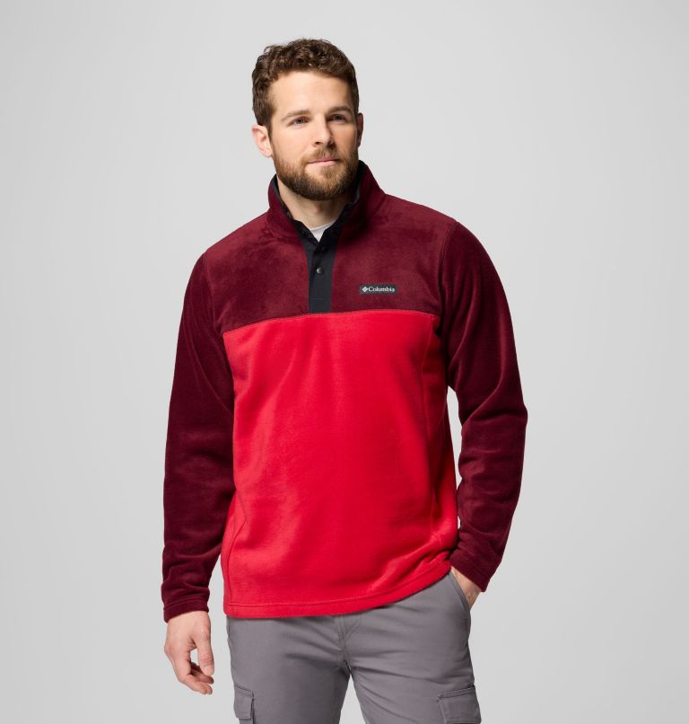 Men's Steens Mountain Half Snap II Fleece Pullover, Color: Mtn Red, Rich Wine, Black, image 1