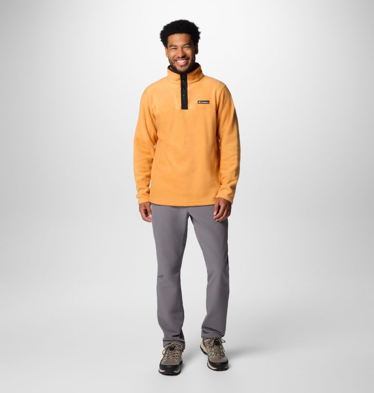 Men's Steens Mountain II Half Snap Fleece, Color: Sunstone, Black, image 3