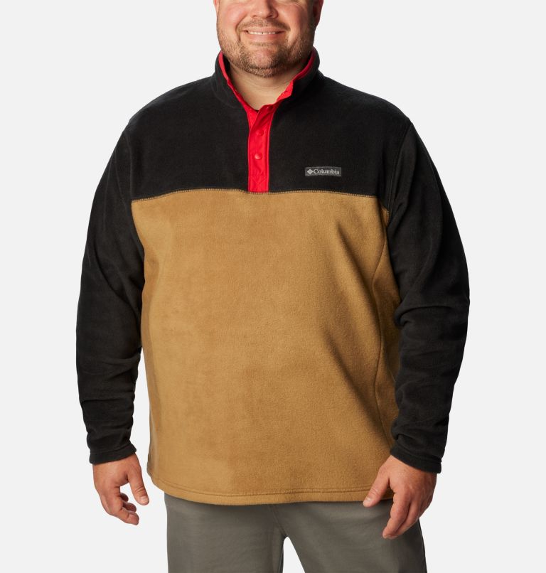 Men's Steens Mountain Half Snap II Fleece Pullover - Big, Color: Delta, Black, Mountain Red, image 1