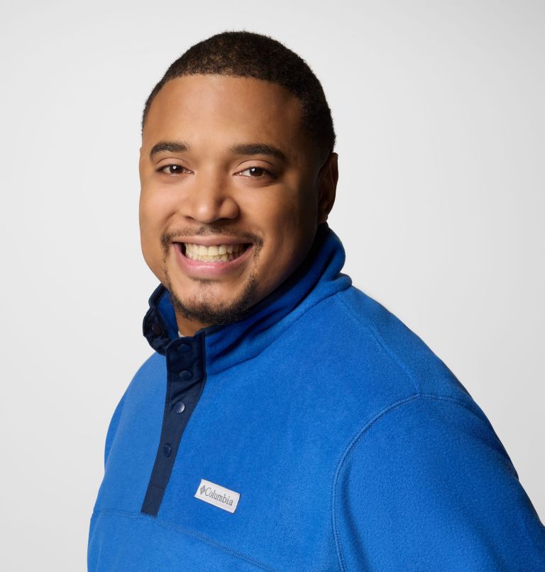 Men's Steens Mountain Half Snap II Fleece Pullover - Big, Color: Mountain Blue, Collegiate Navy, image 4