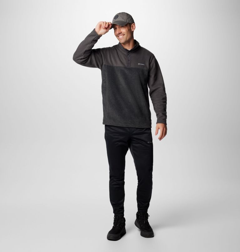 Men's Steens Mountain Half Snap II Fleece Pullover - Tall, Color: Charcoal Heather, Shark, image 3