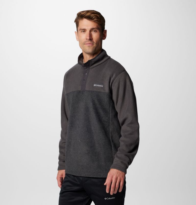 Men's Steens Mountain Half Snap II Fleece Pullover - Tall, Color: Charcoal Heather, Shark, image 4