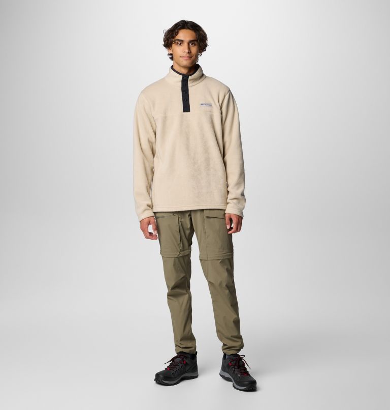 Men's Steens Mountain Half Snap II Fleece Pullover - Tall, Color: Ancient Fossil, Black, image 3