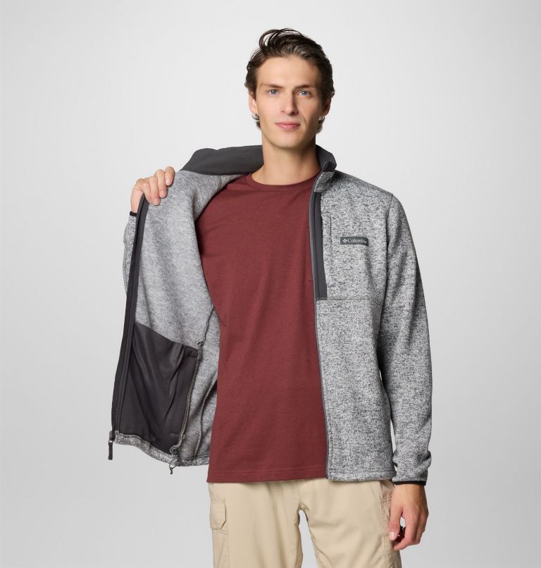 Men's Sweater Weather II Fleece Jacket, Color: City Grey Heather, image 6