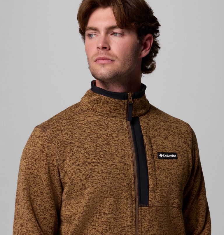Men's Sweater Weather Full Zip Jacket, Color: Tobacco Heather, image 6