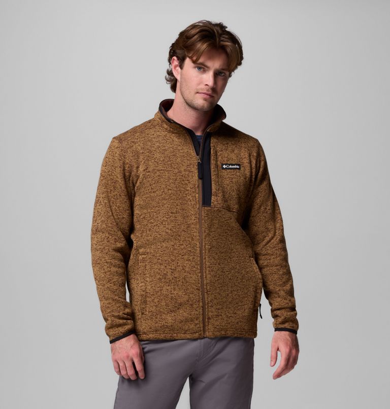 Men's Sweater Weather Full Zip Jacket, Color: Tobacco Heather, image 1