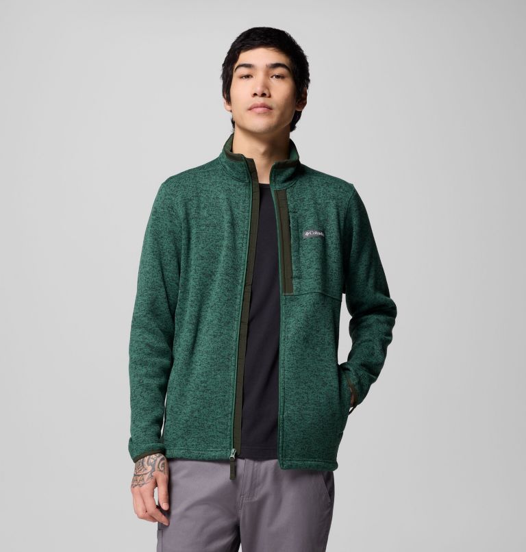 Men's Sweater Weather Full Zip Jacket, Color: Rain Forest Heather, image 5