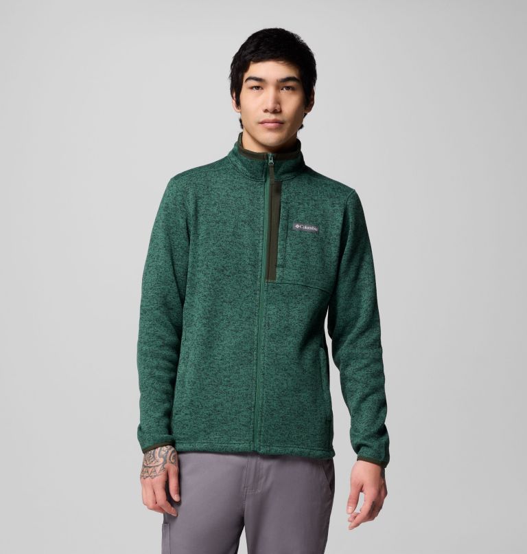 Men's Sweater Weather Full Zip Jacket, Color: Rain Forest Heather, image 1