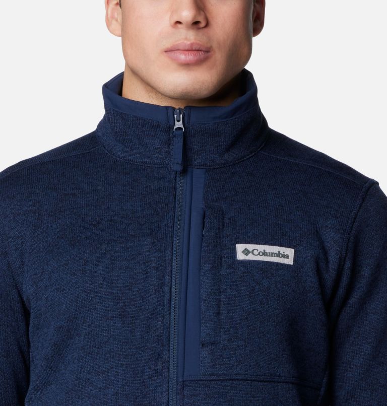 Men's Sweater Weather Full Zip Jacket, Color: Collegiate Navy Heather, image 4