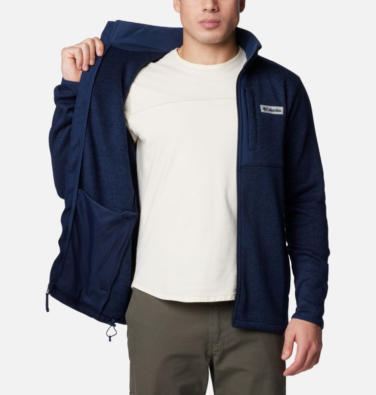 Men's Sweater Weather Full Zip Jacket, Color: Collegiate Navy Heather, image 5
