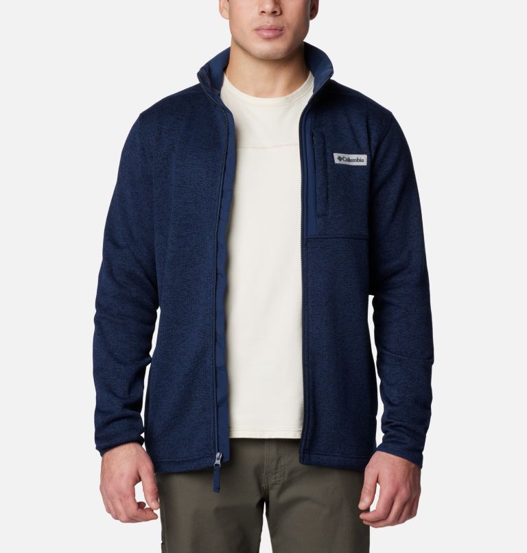 Men's Sweater Weather Full Zip Jacket, Color: Collegiate Navy Heather, image 6