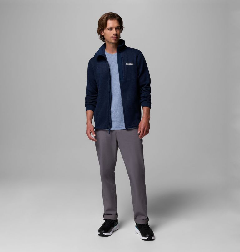 Men's Sweater Weather Full Zip Jacket, Color: Collegiate Navy Heather, image 2