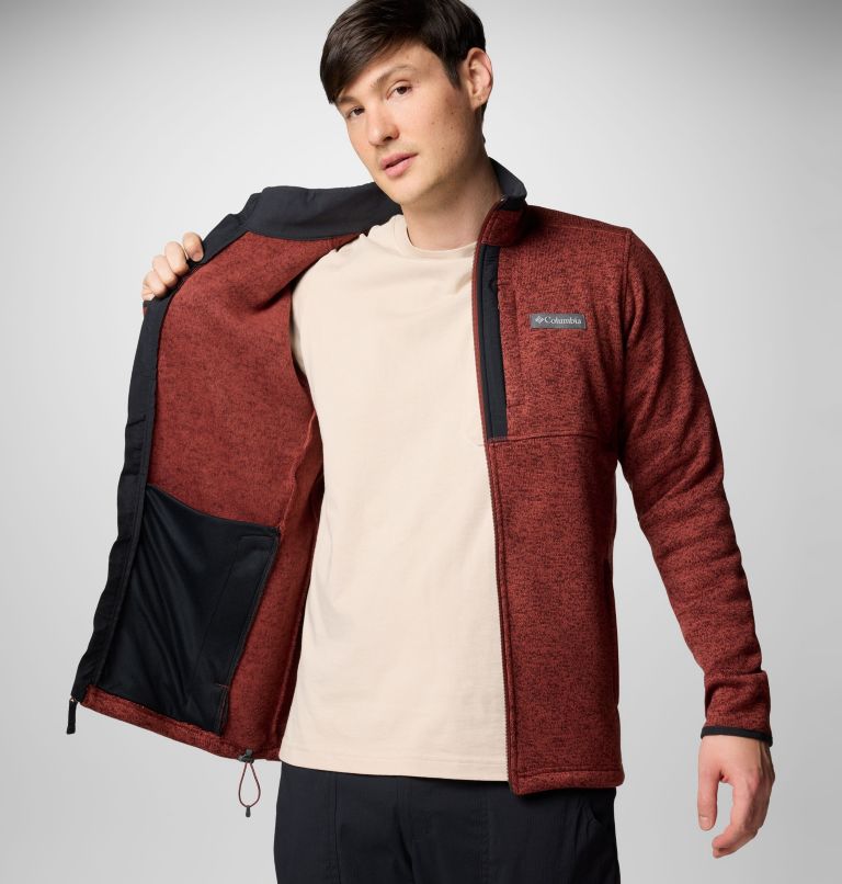 Men's Sweater Weather Full Zip Jacket, Color: Spice Heather, image 6