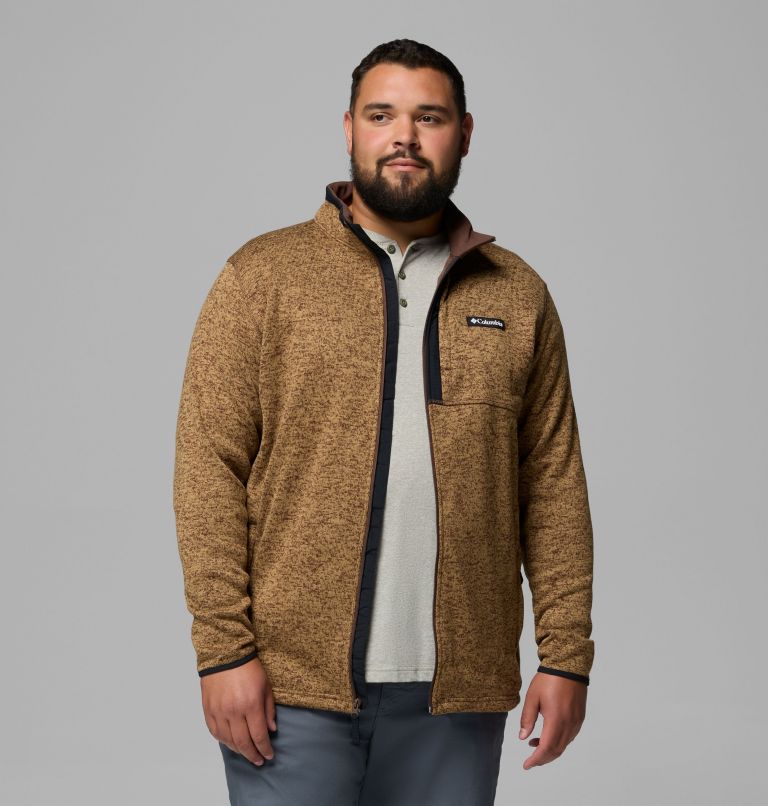 Men's Sweater Weather Full Zip Jacket - Big, Color: Tobacco Heather, image 5