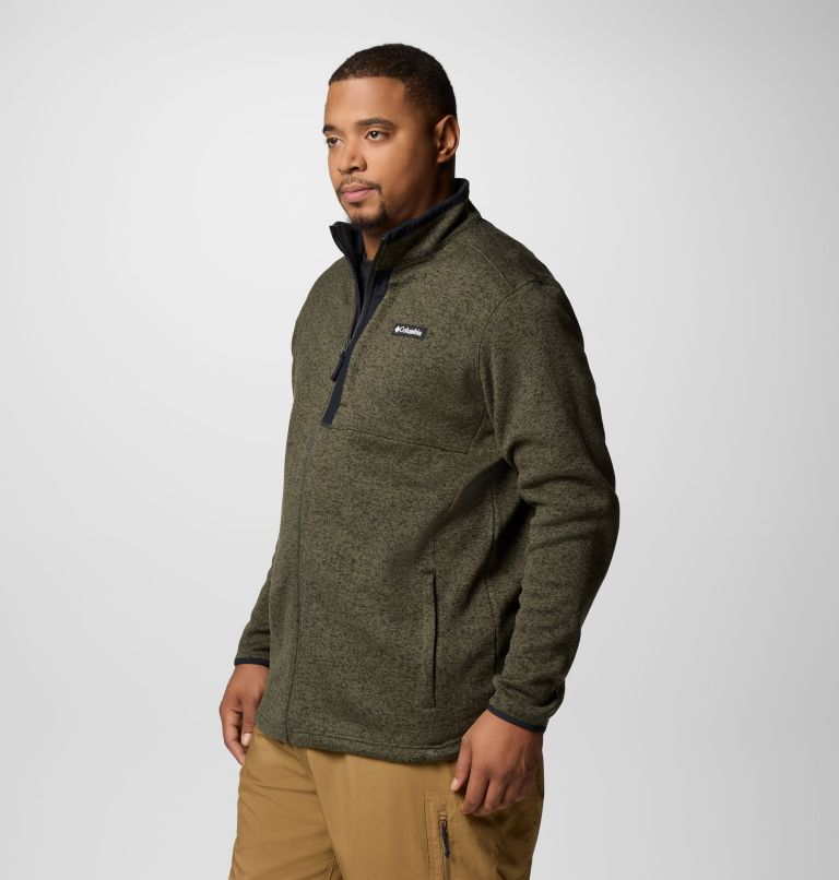 Manteau à fermeture éclair pleine longueur Sweater Weather pour hommes – Tailles fortes, Color: Greenscape Heather, image 3