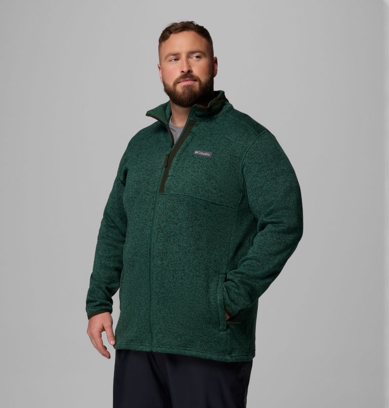 Men's Sweater Weather Full Zip Jacket - Big, Color: Rain Forest Heather, image 4