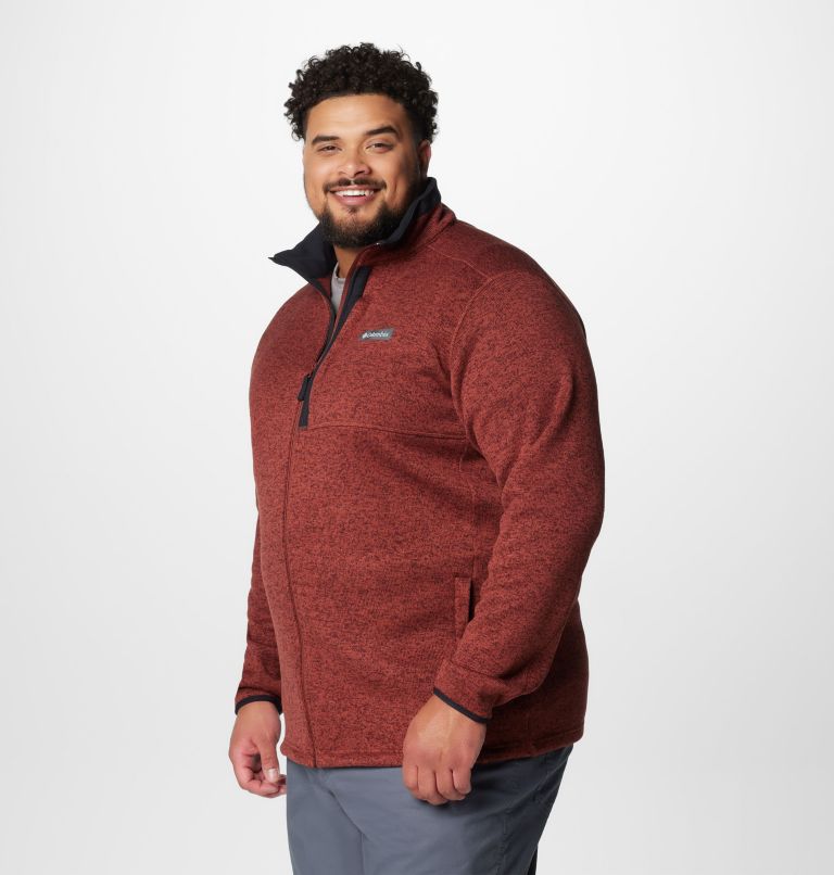 Manteau à fermeture éclair pleine longueur Sweater Weather pour hommes – Tailles fortes, Color: Spice Heather, image 4