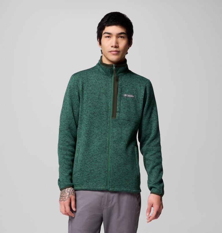 Men's Sweater Weather Full Zip Jacket - Tall, Color: Rain Forest Heather, image 1