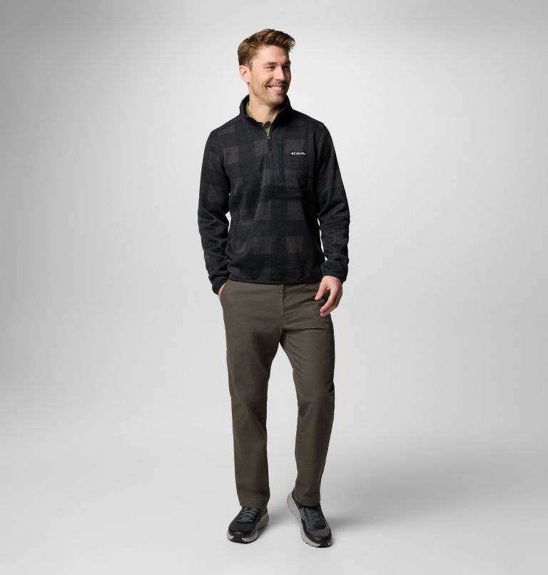 Chandail imprimé à demi-fermeture éclair Sweater Weather II pour hommes, Color: Black Buffalo, Check Print, Shark Black, image 3