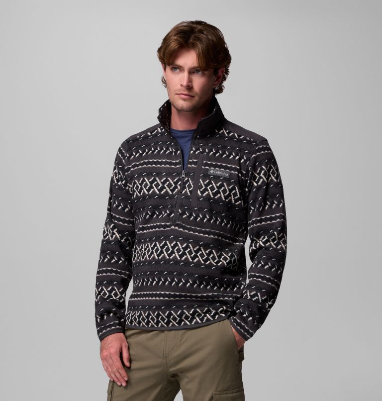 Men's Sweater Weather II Printed Half Zip Pullover, Color: Shark KnitKnot, image 4