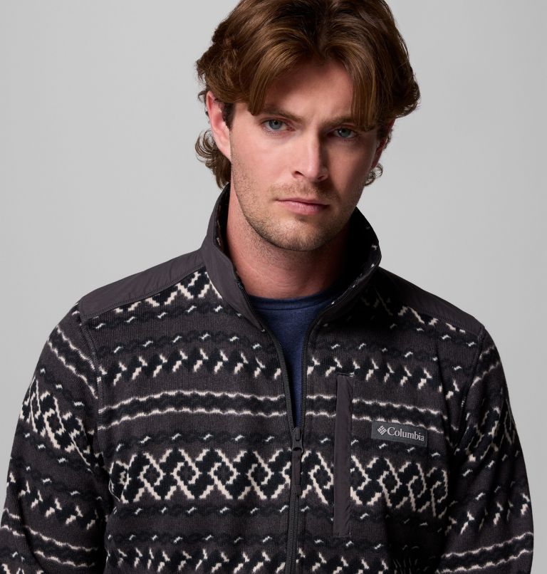 Men's Sweater Weather II Printed Half Zip Pullover, Color: Shark KnitKnot, image 5
