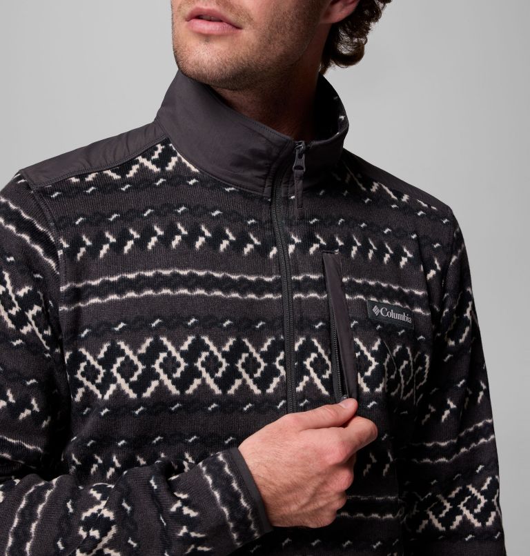 Men's Sweater Weather II Printed Half Zip Pullover, Color: Shark KnitKnot, image 6