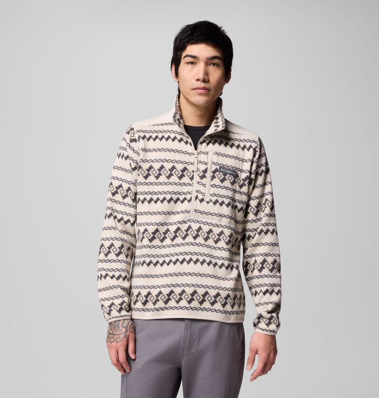 Men's Sweater Weather II Printed Half Zip Pullover, Color: Dark Stone KnitKnot, image 1