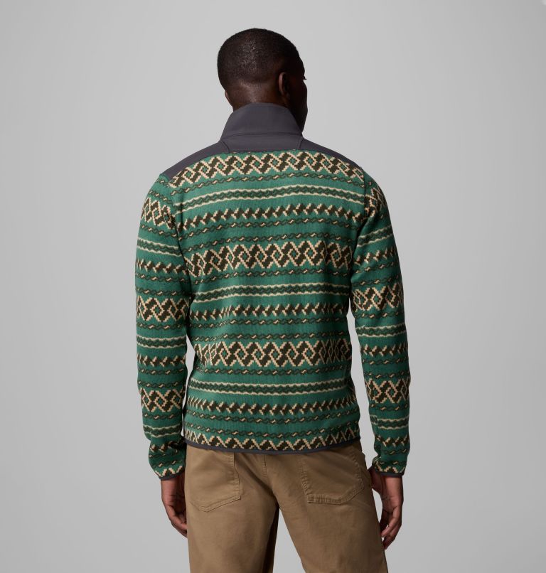 Men's Sweater Weather II Printed Half Zip Pullover, Color: Rain Forest KnitKnot, image 3