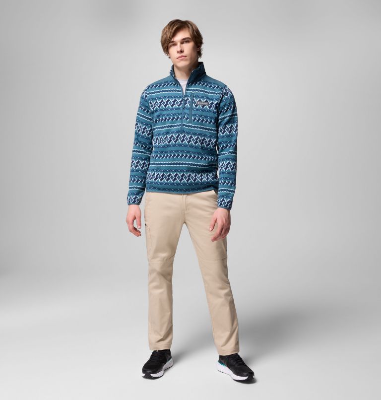 Men's Sweater Weather II Printed Half Zip Pullover, Color: Everblue KnitKnot, image 2