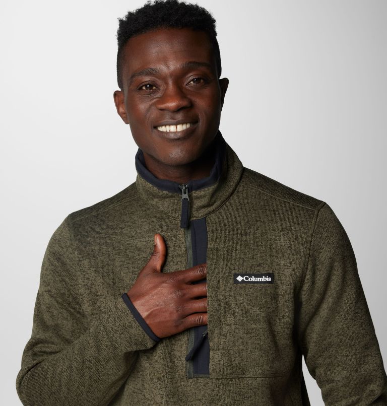 Men's Sweater Weather Half Zip Pullover, Color: Greenscape Heather, image 5