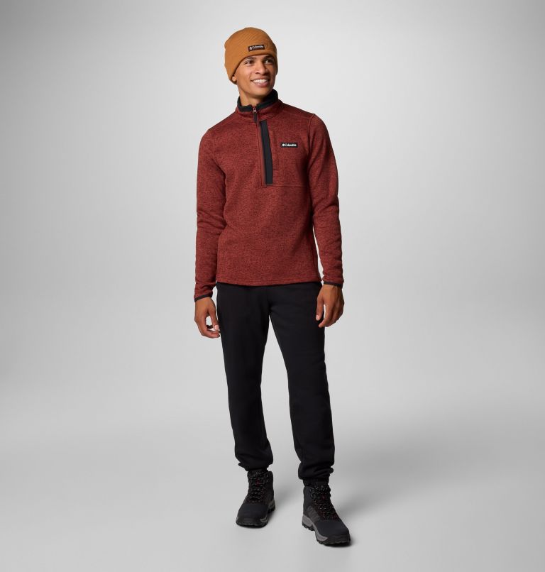 Men's Sweater Weather Half Zip Pullover, Color: Spice Heather, image 3