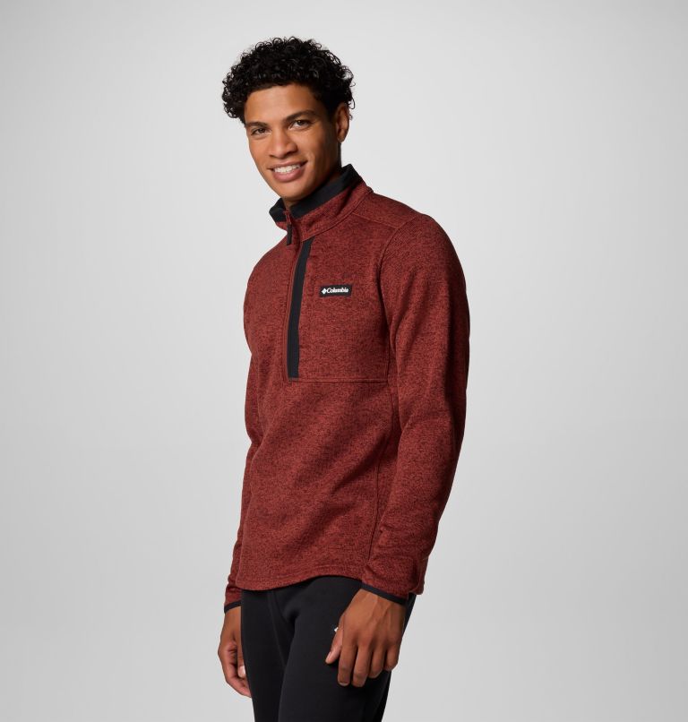 Men's Sweater Weather Half Zip Pullover, Color: Spice Heather, image 4