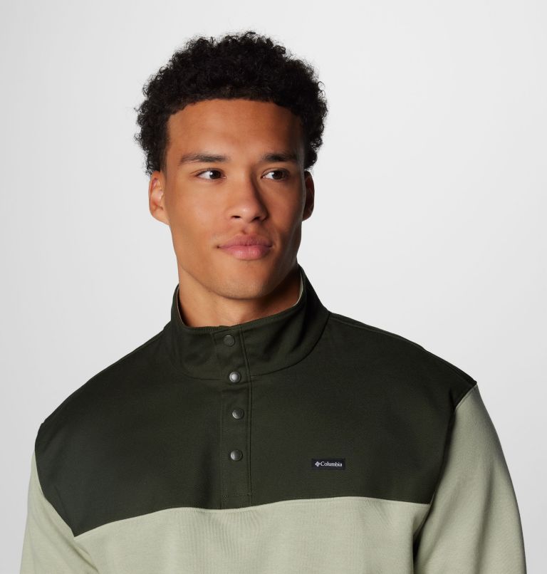 Men's Pitchstone Overlay Half Snap Pullover, Color: Safari, Greenscape, image 5