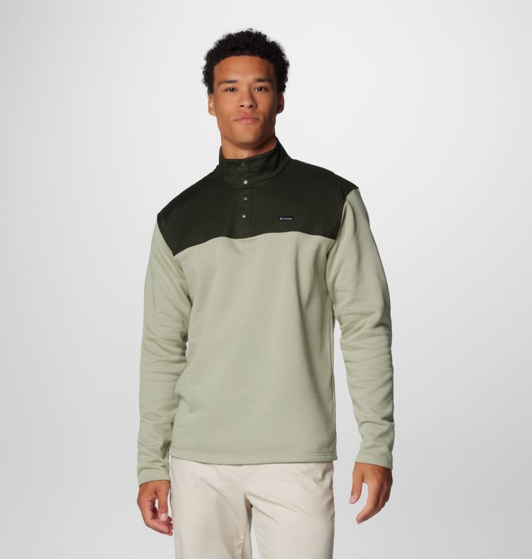 Men's Pitchstone Overlay Half Snap Pullover, Color: Safari, Greenscape, image 1