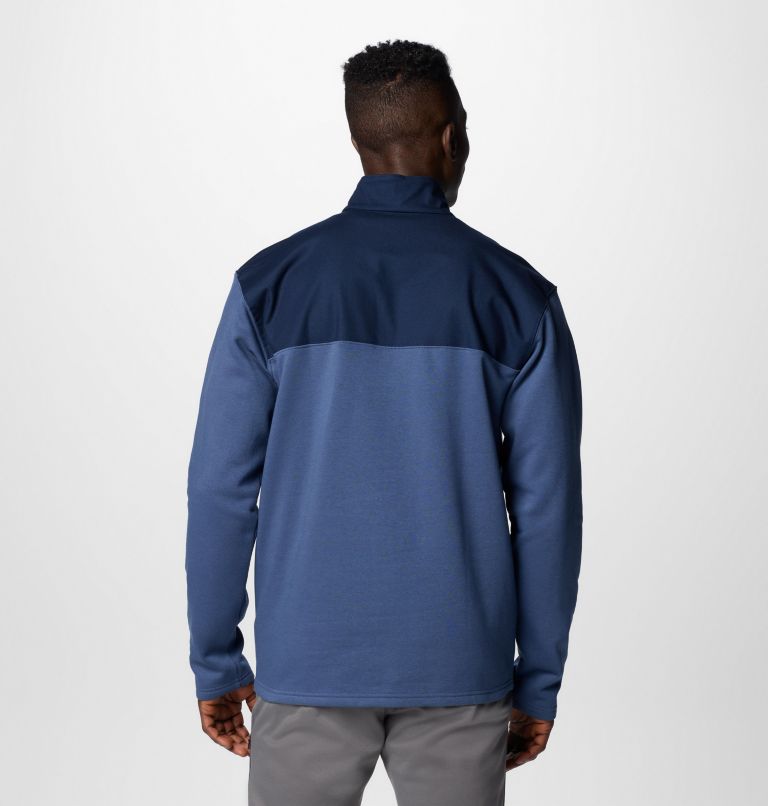 Men's Pitchstone Overlay Half Snap Pullover, Color: Dark Mtn, Collegiate Navy, image 2