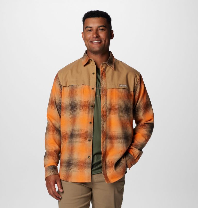 Men's Roughtail Utility Over Shirt, Color: Sahara Blurred Buck Plaid, Sahara, image 7