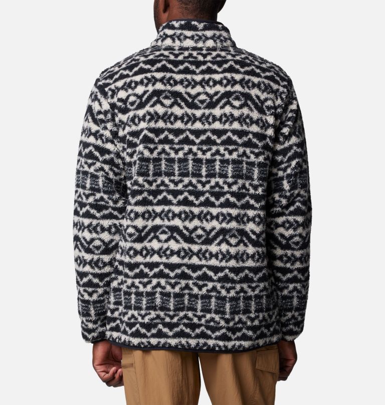 Forro polar sherpa con cierre medio y estampado Rugged Ridge III para hombre, Color: Dark Stone Madras Tonal, image 2