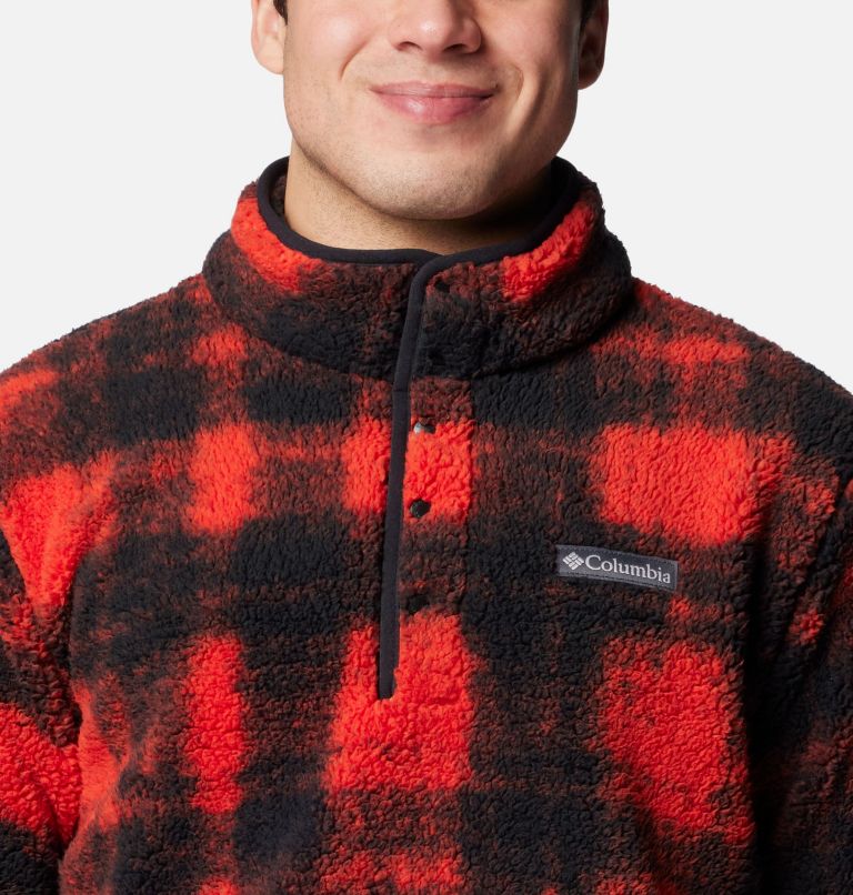 Rugged Ridge III Sherpa Half Snap Fleece mit Print für Männer, Color: Sail Red Omblur, image 4