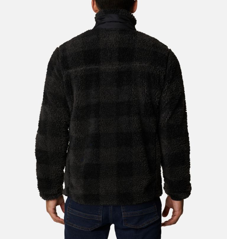 Men's Winter Pass Printed Fleece II, Color: Black Check, image 2