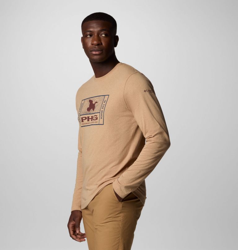Men's PHG Tough Line Long Sleeve Shirt, Color: Sahara Heather, Tough Duck, image 4