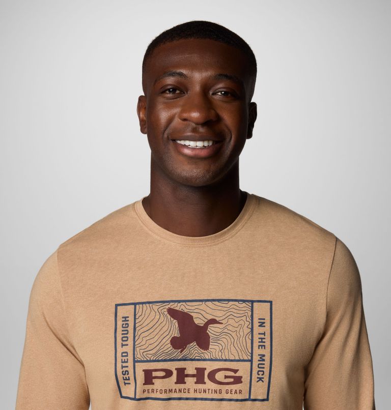 Men's PHG Tough Line Long Sleeve Shirt, Color: Sahara Heather, Tough Duck, image 5